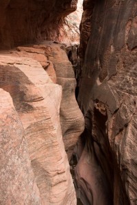 The trail leads through on the upper left