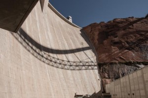 Looking up from the bottom of the dam